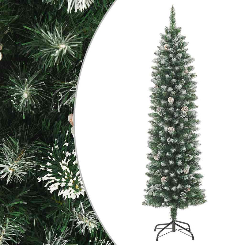 Artificial Slim Christmas Tree with Stand 180 cm PVC Payday Deals