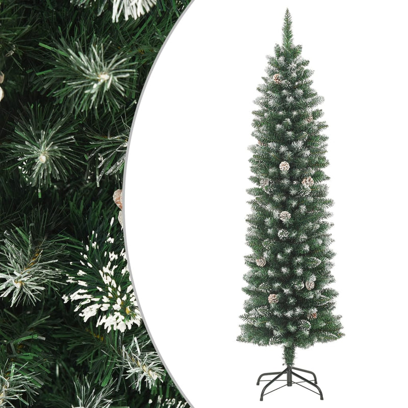 Artificial Slim Christmas Tree with Stand 210 cm PVC Payday Deals