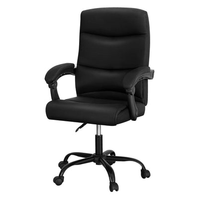 Artiss 2 Point Massage Office Chair PU Leather Black Payday Deals