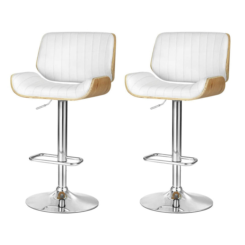 Artiss 2x Bar Stools Adjustable Leather Chairs Payday Deals