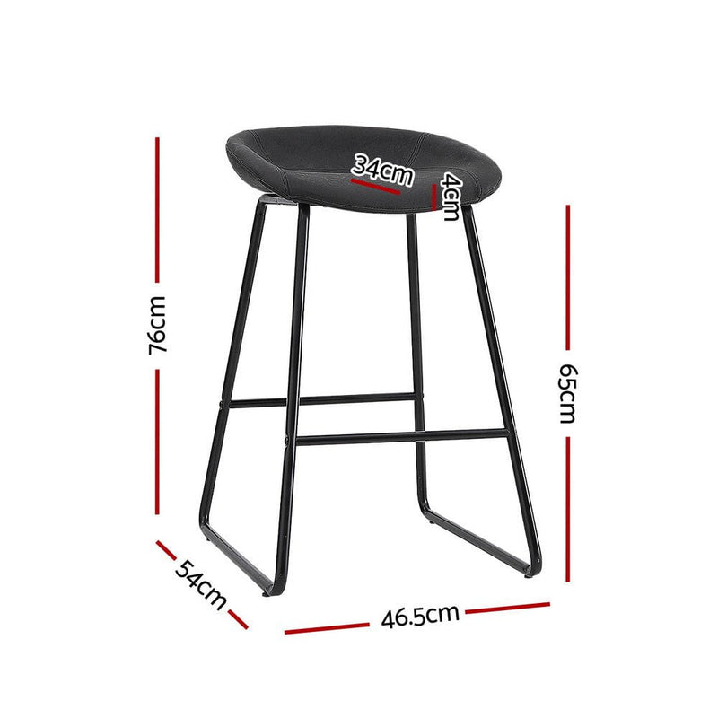 Artiss 2x Bar Stools Kitchen Dining Chairs Counter Stool PU Leather Metal Payday Deals