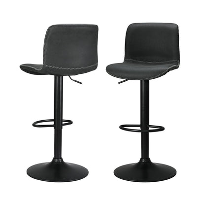 Artiss 2x Bar Stools Kitchen Swivel Bar Stool Gas Lift Chairs Barstools Black