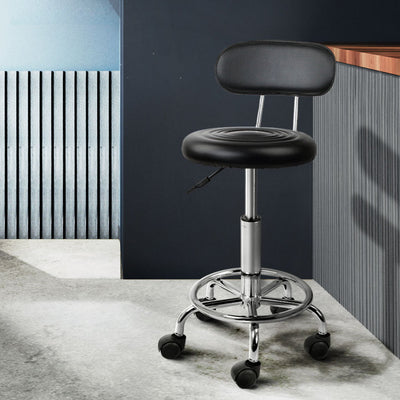 Artiss 2X Salon Stool Swivel Backrest Chair Barber Hairdressing Hydraulic Height Payday Deals