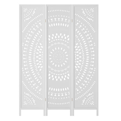 Artiss 3 Panel Room Divider Screen 132x170cm Circle White Payday Deals