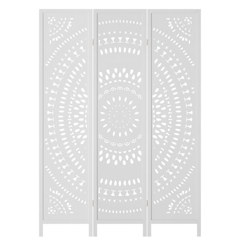 Artiss 3 Panel Room Divider Screen 132x170cm Circle White Payday Deals