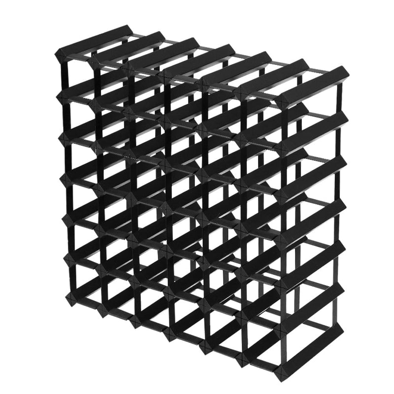 Artiss 42 Bottle Wine Rack Timber Wooden Storage Holders Cellar Black Payday Deals