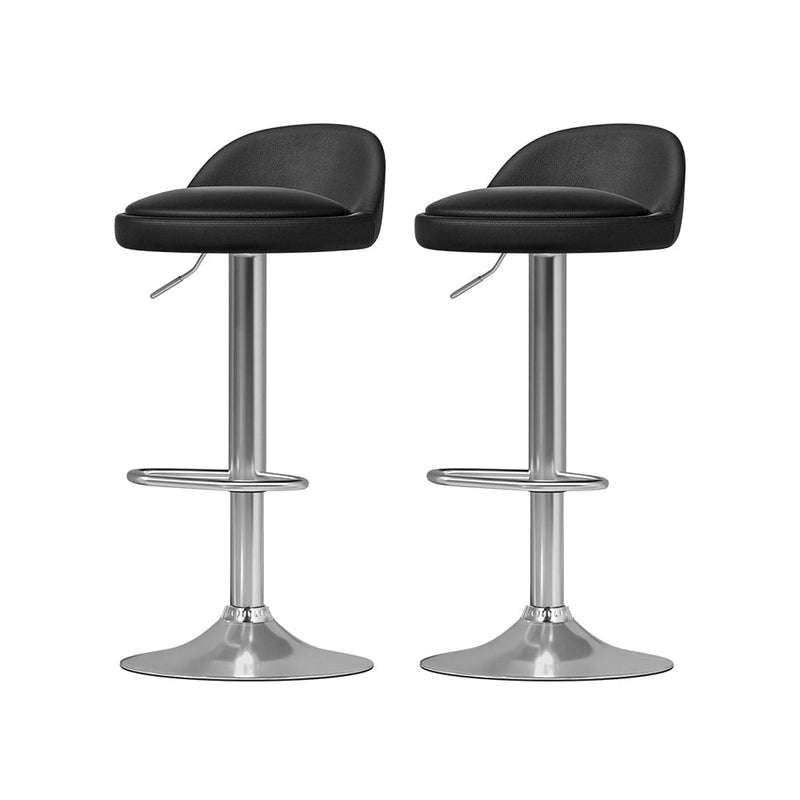 Artiss 4x Bar Stools PU Leather Gas Lift Black Payday Deals