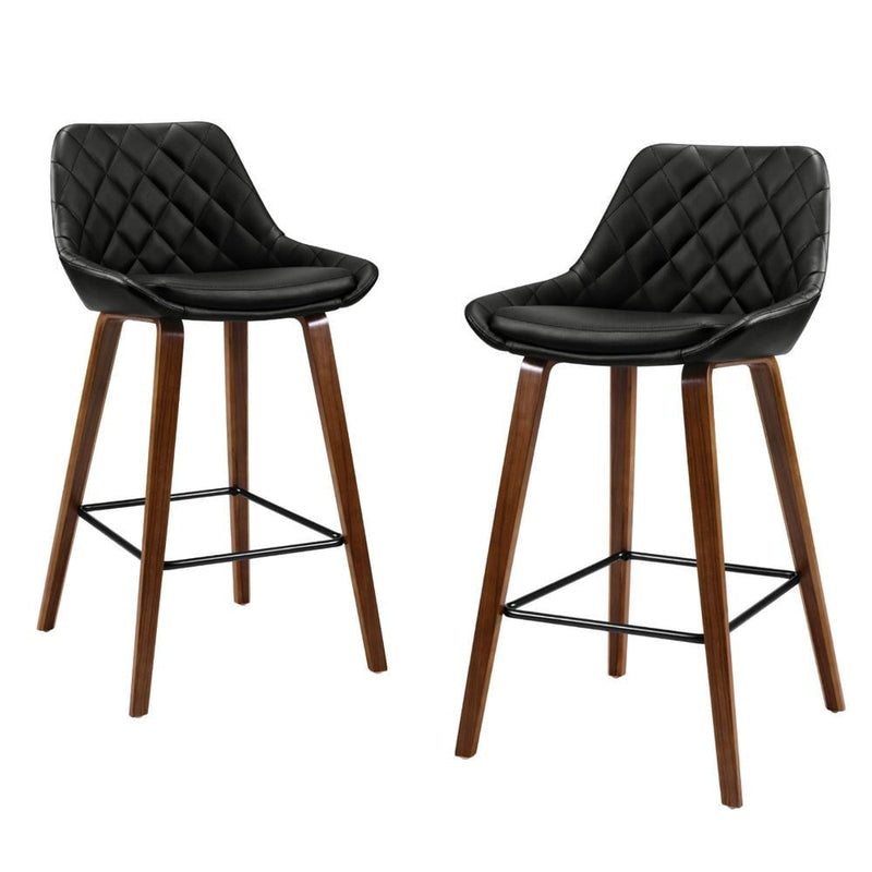 Artiss 4x Bar Stools PU Seat Wooden Payday Deals