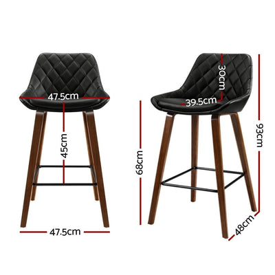 Artiss 4x Bar Stools PU Seat Wooden Payday Deals