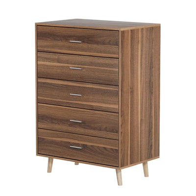 Artiss 5 Chest of Drawers - MIRI Walnut Payday Deals