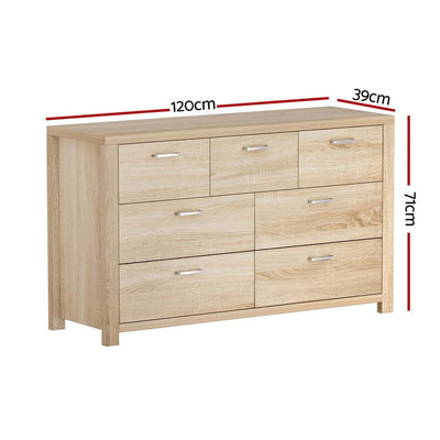 Artiss 7 Chest of Drawers - MAXI Pine Payday Deals