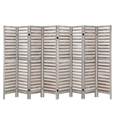 Artiss 8 Panel Room Divider Screen 326x170cm Louver Grey