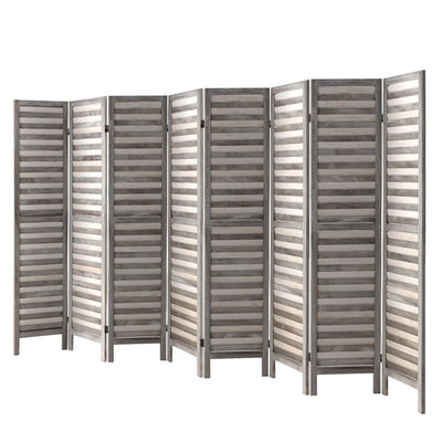 Artiss 8 Panel Room Divider Screen 326x170cm Louver Grey Payday Deals