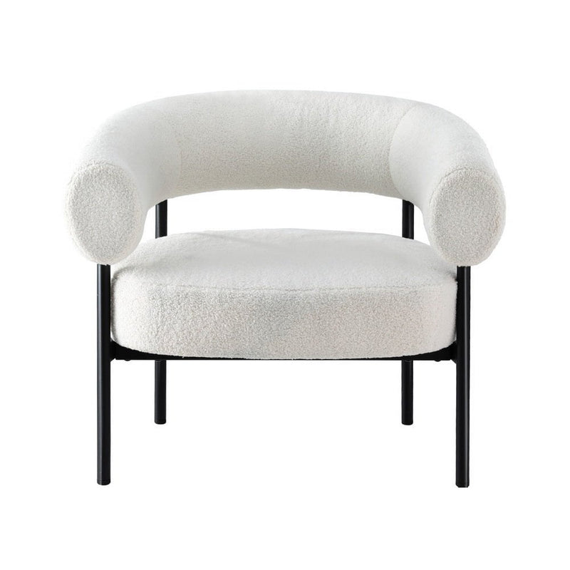 Artiss Armchair Accent Chair Curved Boucle White Payday Deals