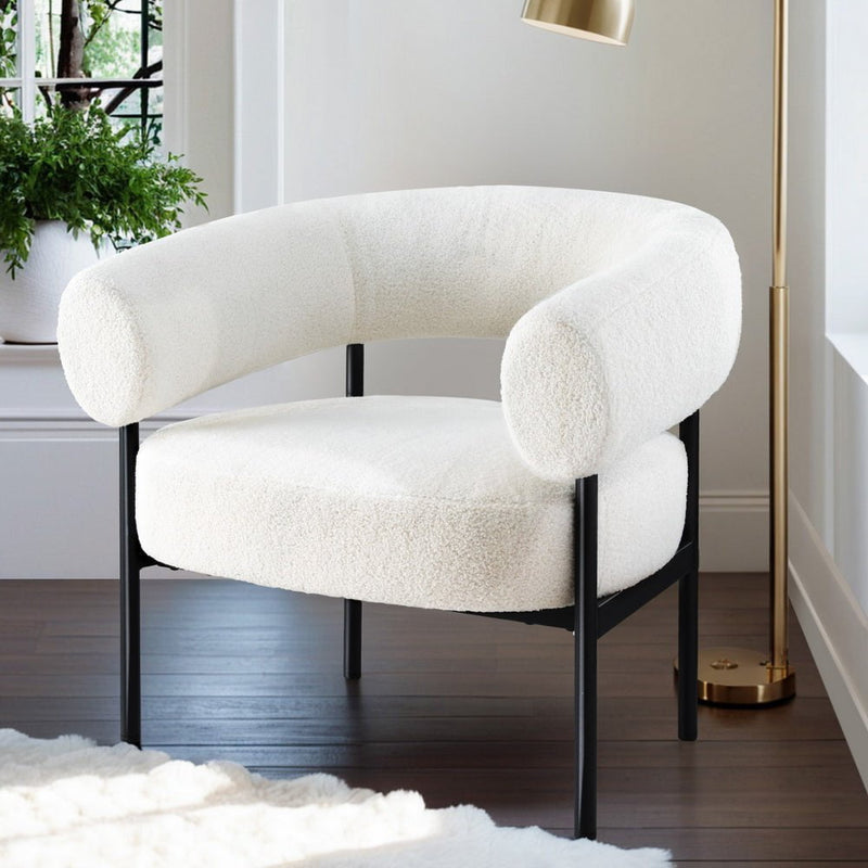 Artiss Armchair Accent Chair Curved Boucle White Payday Deals