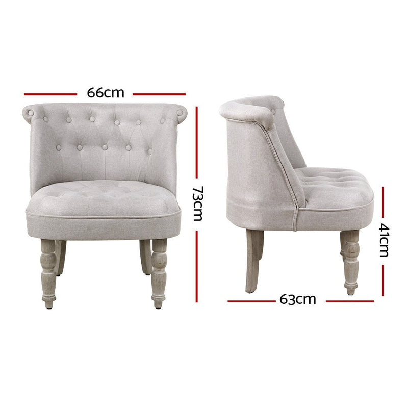 Artiss Armchair Lorraine Accent Chair Sofa Chairs French Provincial Beige Payday Deals