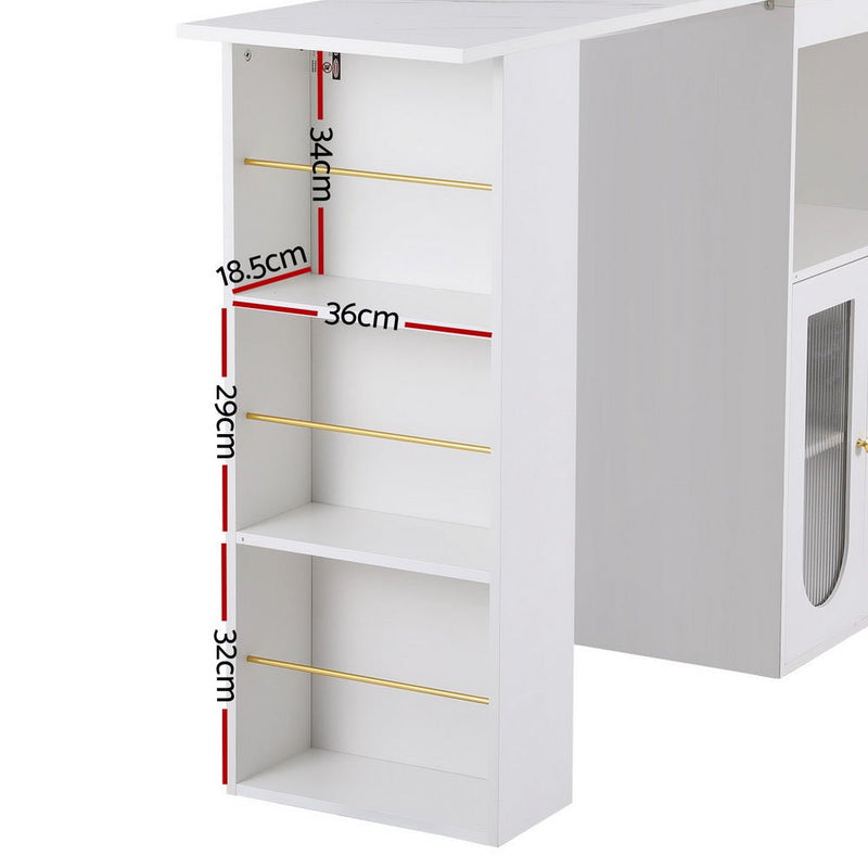 Artiss Bar Table Storage Cabinet Dining Wine Rack Home Office Desk Extendable Payday Deals