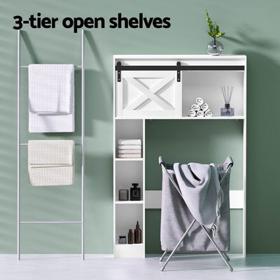 Artiss Bathroom Cabinet Over the Toilet Storage Organiser Laundry Shelf 128cm Payday Deals