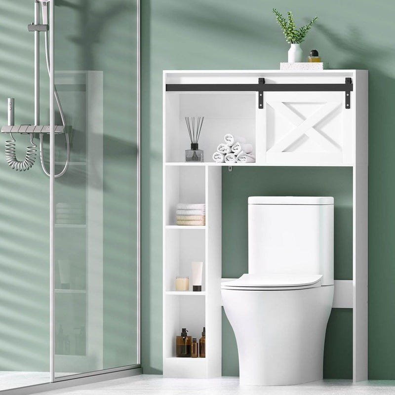 Artiss Bathroom Cabinet Over the Toilet Storage Organiser Laundry Shelf 128cm Payday Deals