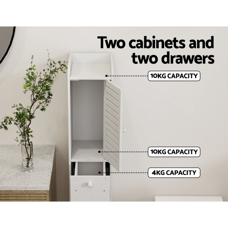 Artiss Bathroom Toilet Storage Cabinet Laundry Tallboy Cupboard Slim Corner Payday Deals