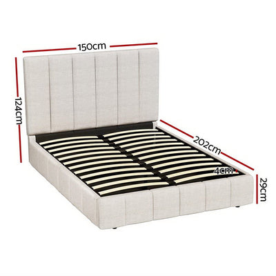 Artiss Bed Frame Double Size Beige TETTE Payday Deals