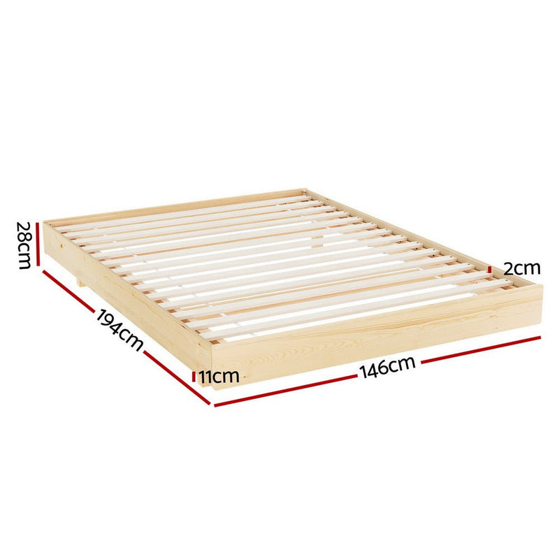 Artiss Bed Frame Double Size Floating Wooden Mattress Base Platform Timber ODIN Payday Deals