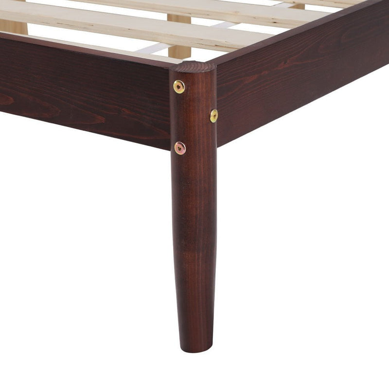 Artiss Bed Frame Double Size Wooden Base Mattress Platform Timber Walnut VISE Payday Deals