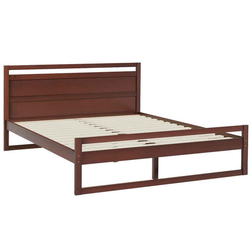 Artiss Bed Frame Double Size Wooden Walnut WITTON Payday Deals