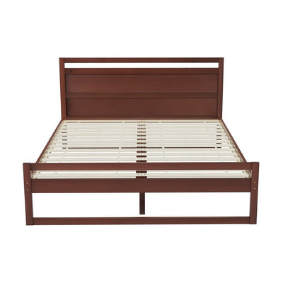 Artiss Bed Frame Double Size Wooden Walnut WITTON Payday Deals