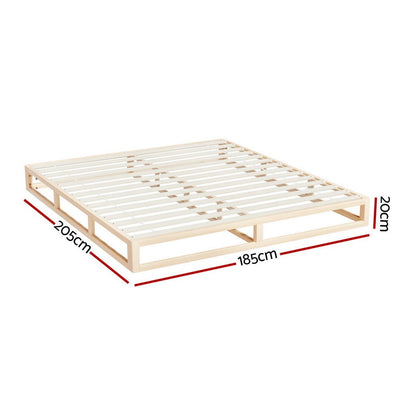 Artiss Bed Frame King Size Wooden Base Mattress Platform Timber Pine KALAM Payday Deals