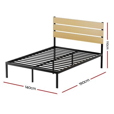 Artiss Bed Frame Metal Bed Base Double Size Platform Foundation Black PAULA Payday Deals