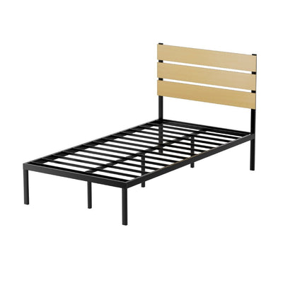 Artiss Bed Frame Metal Bed Base King Single Size Platform Foundation Black PAULA