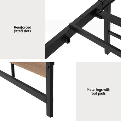 Artiss Bed Frame Metal Bed Base Queen Size Platform Wooden Headboard Black DREW Payday Deals
