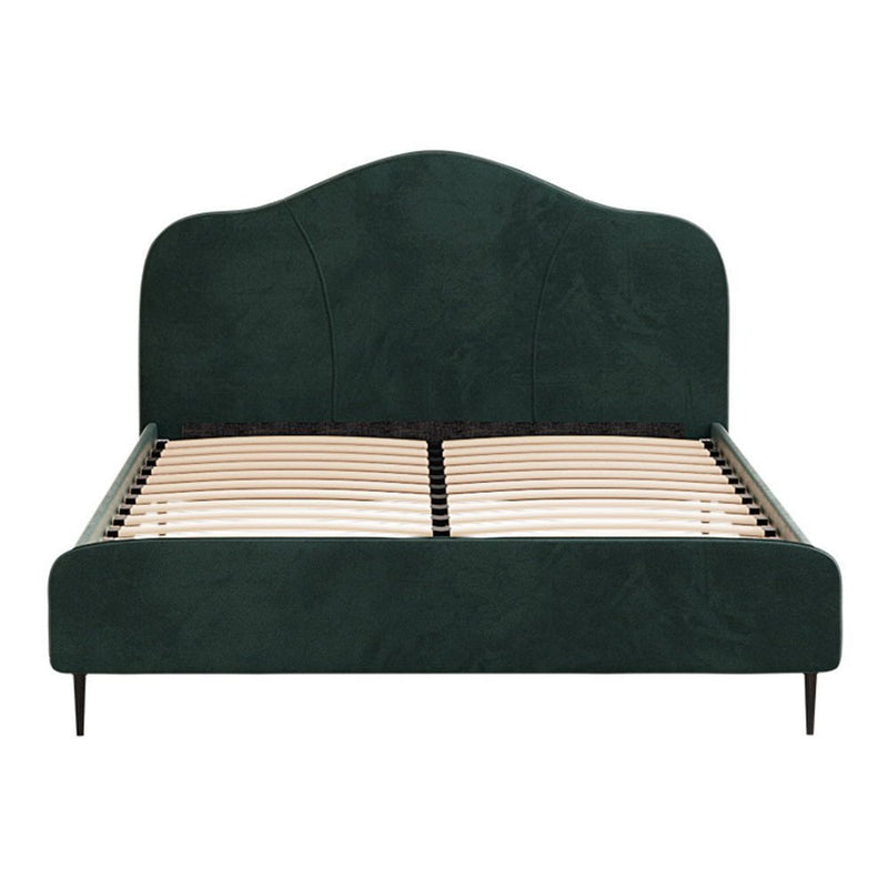 Artiss Bed Frame Queen Size Velvet Dark Green OLAN Payday Deals