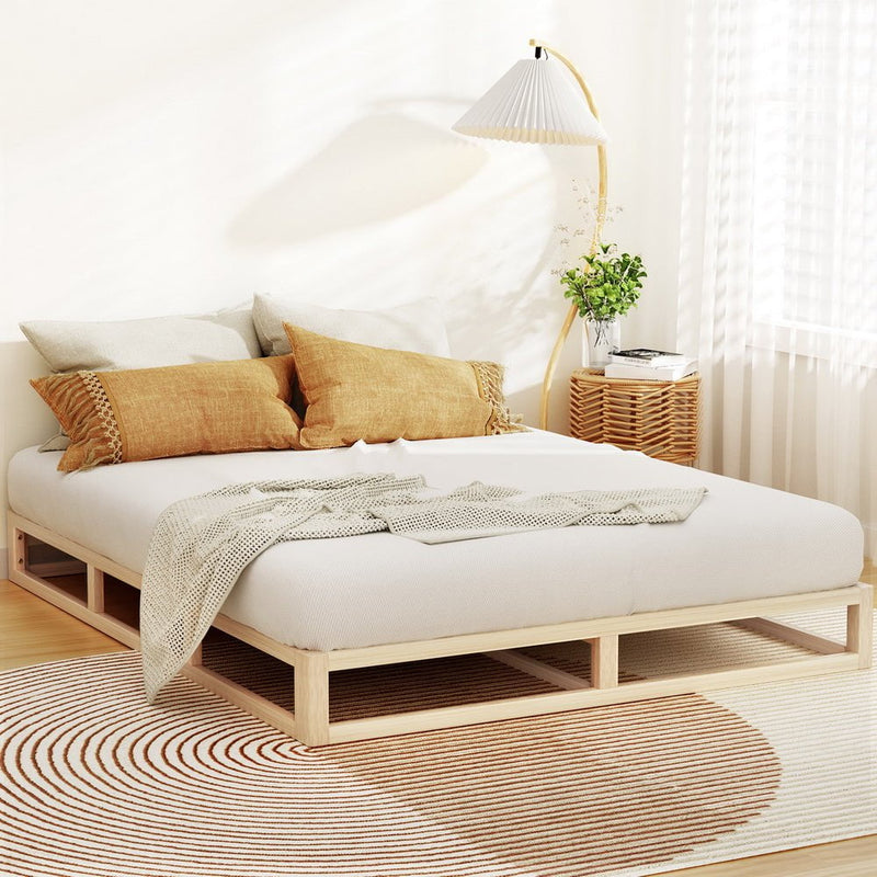 Artiss Bed Frame Queen Size Wooden Base Mattress Platform Timber Pine KALAM Payday Deals