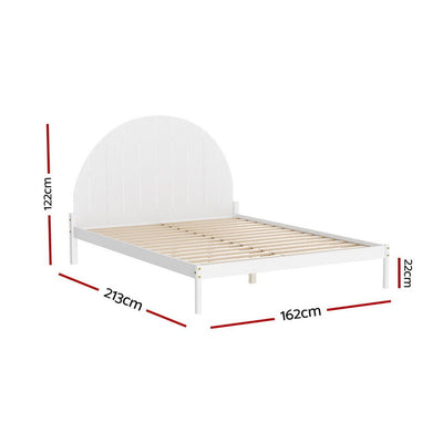 Artiss Bed Frame Queen Size Wooden White DALY Payday Deals