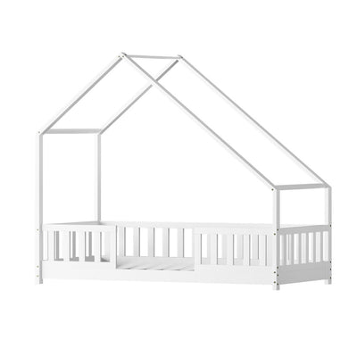 Artiss Bed Frame Wooden Kids House Single Frame White PAVO Payday Deals