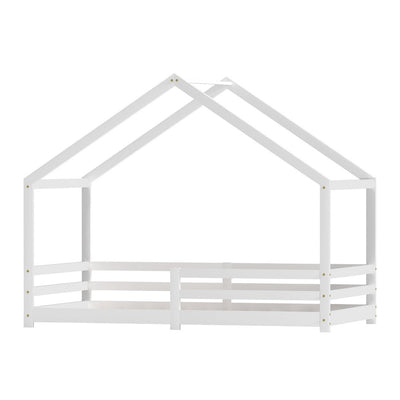 Artiss Bed Frame Wooden Kids Single House Frame White AMOS Payday Deals