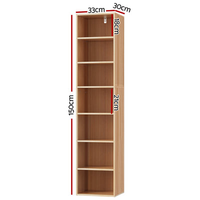 Artiss Bookshelf 7 Tiers MILO Pine Payday Deals