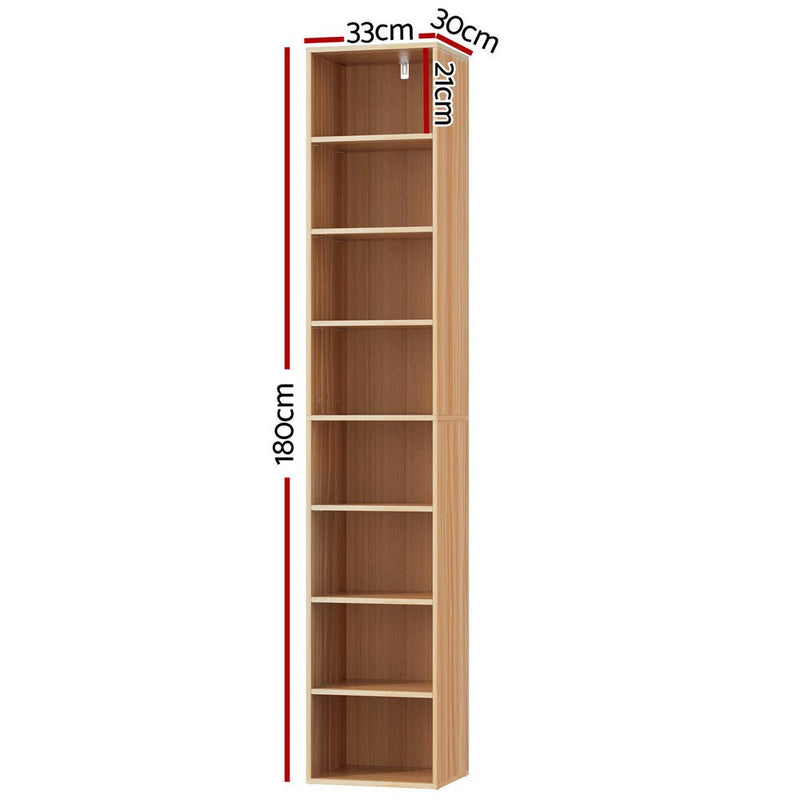 Artiss Bookshelf 8 Tiers MILO Pine Payday Deals