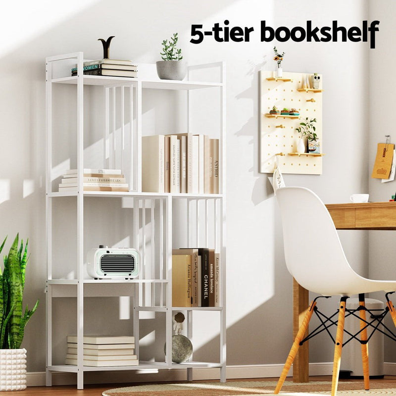 Artiss Bookshelf Display Shelves 5 Tiers 120cm White Payday Deals