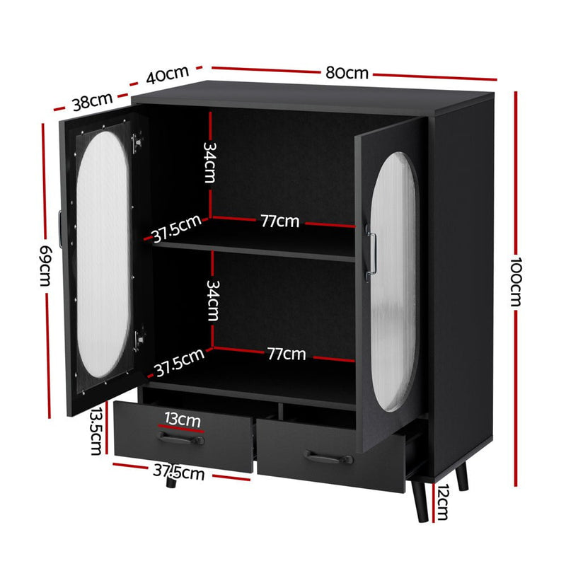 Artiss Buffet Sideboard Double Doors - Black Payday Deals