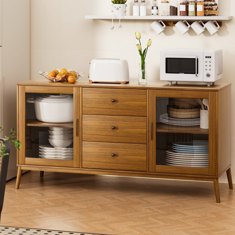 Artiss Buffet Sideboard Glass Doors - Oak Payday Deals