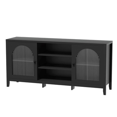 Artiss Buffet Sideboard Shelves Double Doors - Black