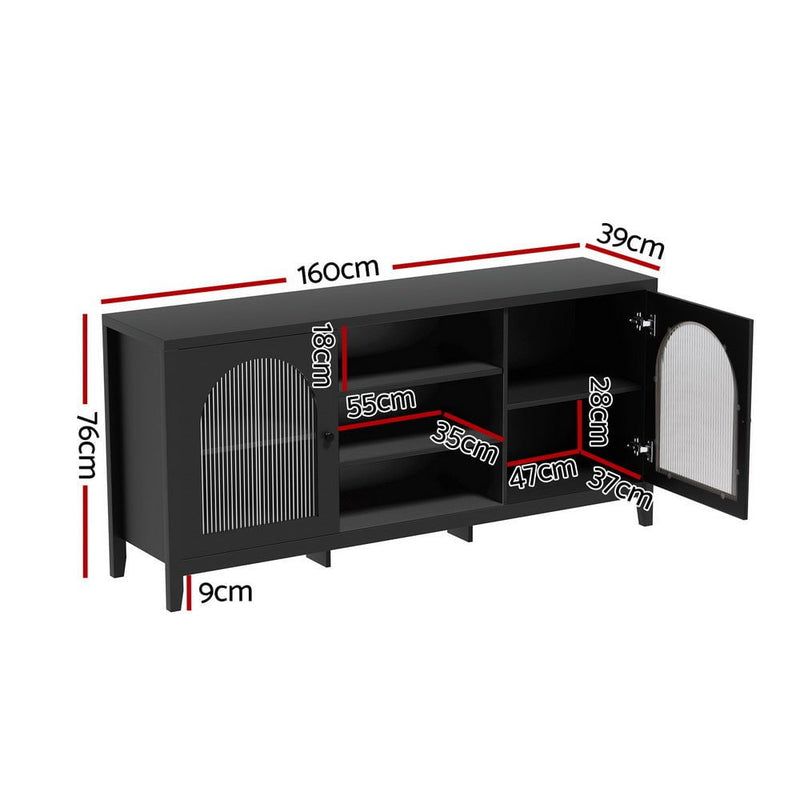 Artiss Buffet Sideboard Shelves Double Doors - Black Payday Deals