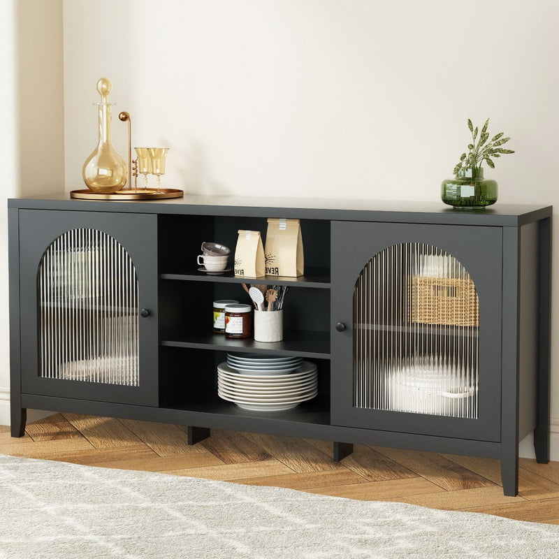 Artiss Buffet Sideboard Shelves Double Doors - Black Payday Deals