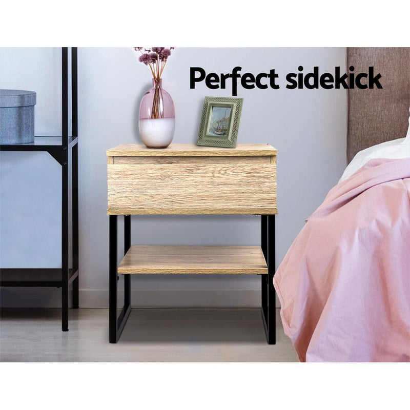 Artiss Chest Style Metal Bedside Table Payday Deals