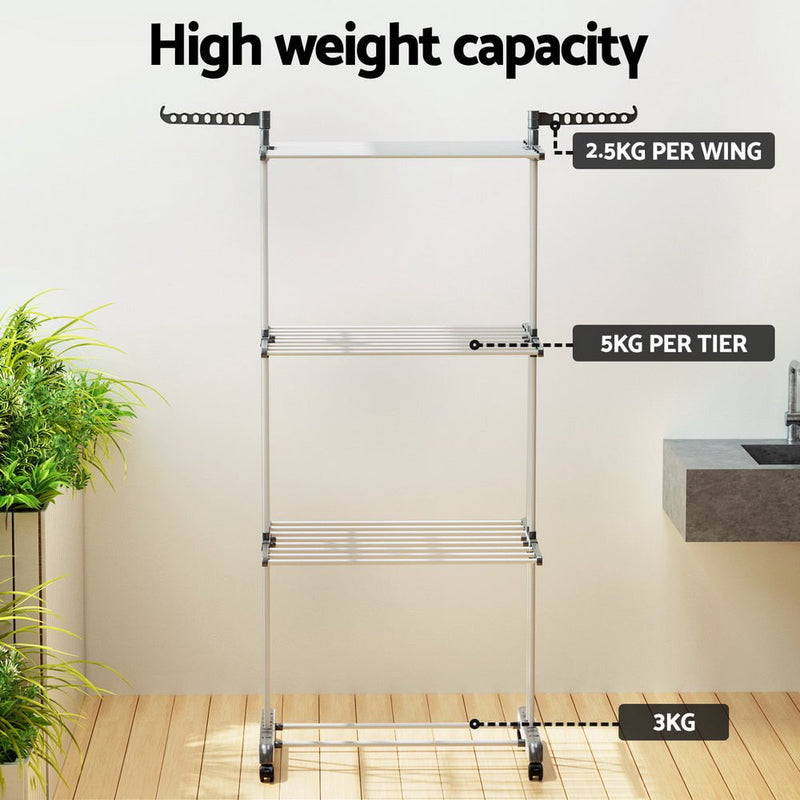 Artiss Clothes Drying Rack 173cm Coat Aier Hanger Foldable Payday Deals