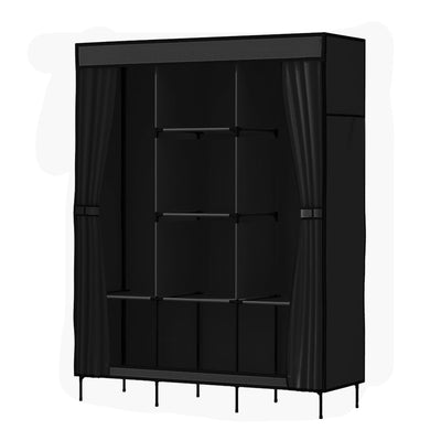Artiss Clothes Wardrobe Closet Storage Large Portable Organiser with Shelf Black Payday Deals