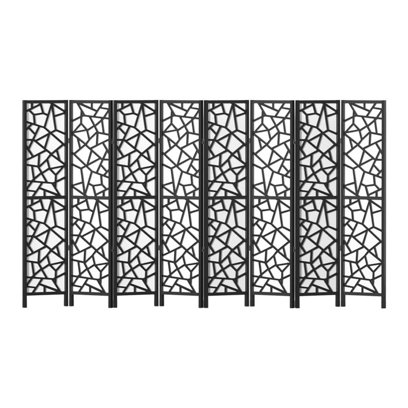 Artiss Clover Room Divider Screen Privacy Wood Dividers Stand 8 Panel Black Payday Deals